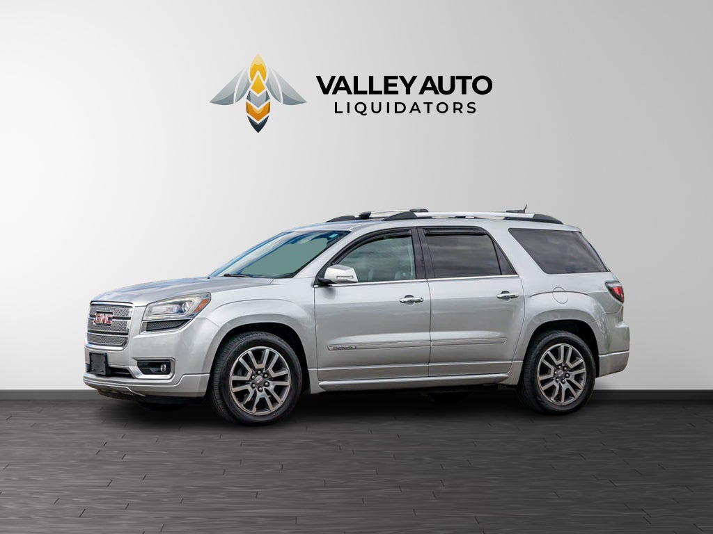2014 GMC Acadia Denali in Silver — front three-quarter view