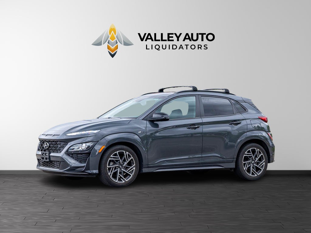 2023 Hyundai Kona SEL in Gray — front three-quarter view