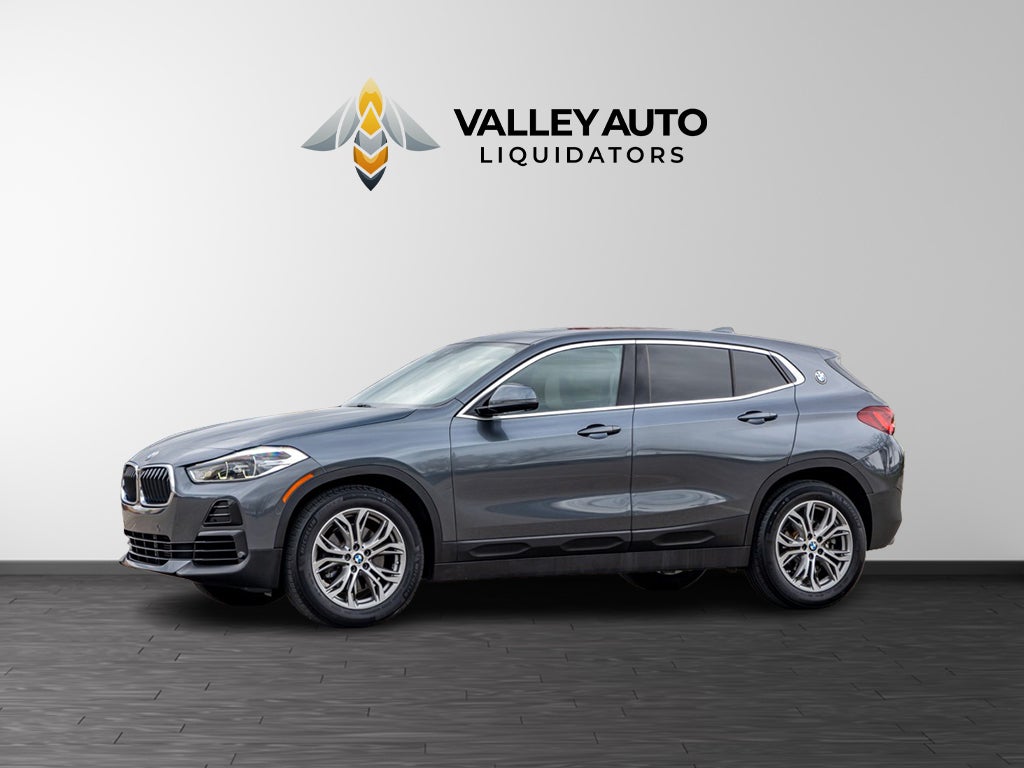 2021 BMW X2 xDrive28i in Black — front three-quarter view